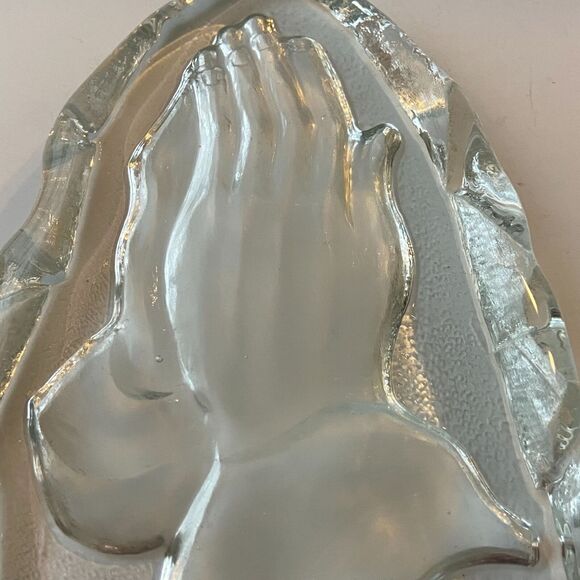 Praying Hands Art Glass Sculpture Paperweight Bookend Figure Statue Home Décor - Picture 3 of 7